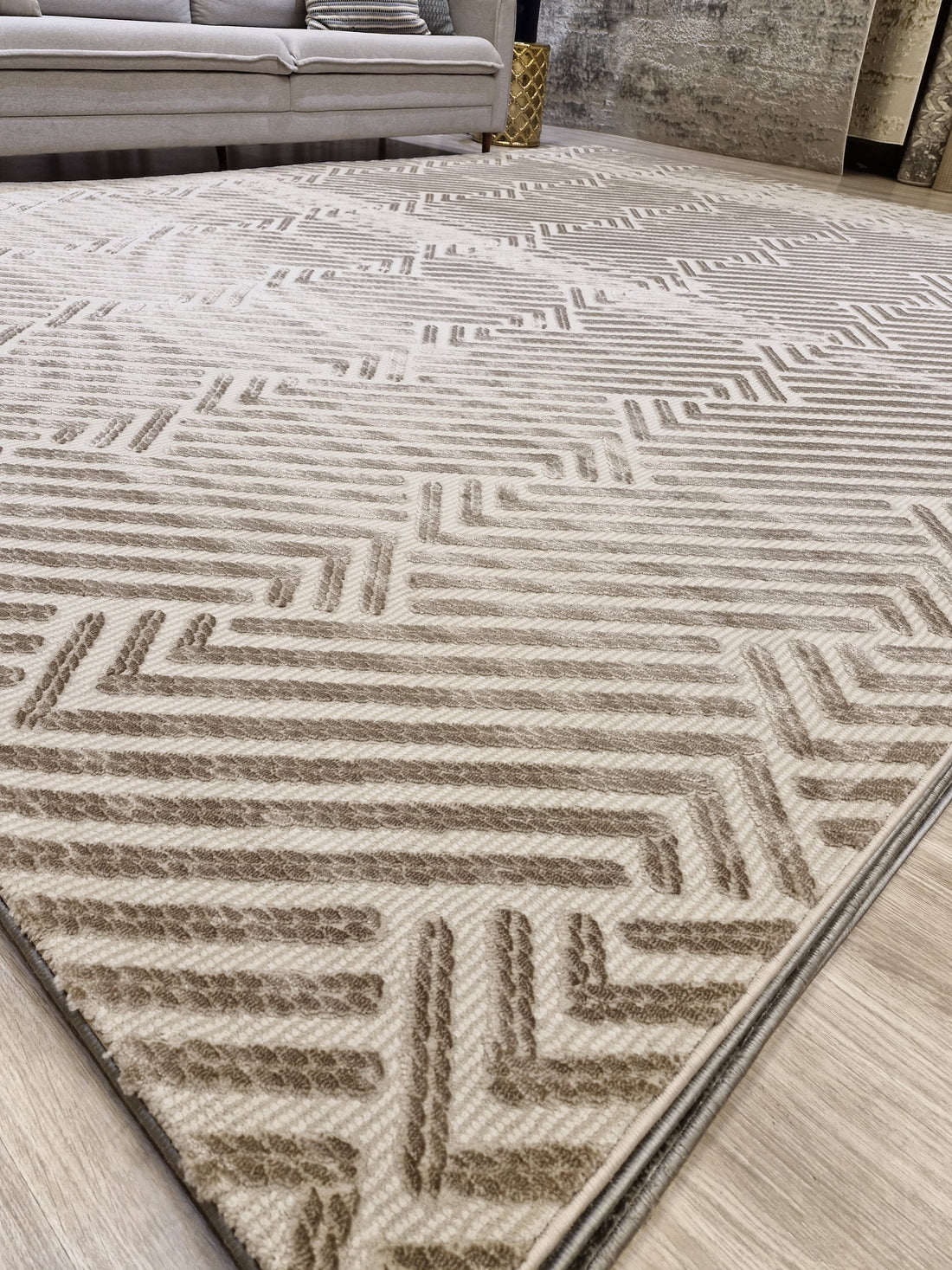TAPETE GEOMETRICO BEGE  300X400 última peça|| Queima De Estoque