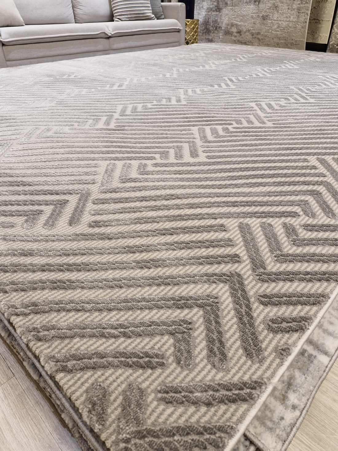 TAPETE GEOMETRIC FRID TURCO CINZA  300X400 última peça||  Black November